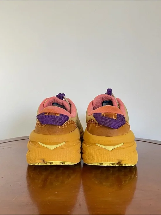 Hoka Unisex Bondi B3LS Varsity Yellow Running Sneakers - Picture 2 of 8